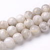 Faceted Natural Agate Round Bead Strands G-L383-11-4mm-1
