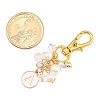 Flat Round with Letter A`Z Alloy Enamel Pendant Decoration HJEW-JM02403-3