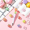 10Pcs 10 Colors Fruit Round Resin Beads RESI-CJ0004-94-6