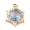 Brass with Cubic Zirconia Pendants KK-G499-15G-03-1