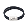 Braided Microfiber Leather Cord Bracelets for Women Men BJEW-D304-17P-01-2