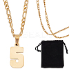 1Pc 304 Stainless Steel Figaro Chain Number Pendant Necklaces NJEW-BBC0001-28E-G-1