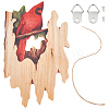 Wood Animal Hanging Ornaments HJEW-WH0053-08E-1