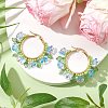 Glass Hoop Earrings EJEW-TA00589-01-4