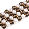 Transparent Glass Beads Strands PEAR-N019-07-2