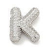 Platinum Plated Brass Micro Pave Cubic Zirconia Pendants KK-L073-001P-K-1