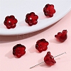 10Pcs Gradient Color Transparent Glass Bead Caps PW-WG464DA-21-1
