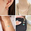 15Pcs Brass Micro Pave Cubic Zirconia with Glass Charms KK-TA0001-81-8