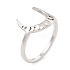 201 Stainless Steel Moon Phase Finger Ring for Women LS-RJEW-A006-07P-1-2