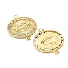 Religion Brass Micro Pave Clear Cubic Zirconia Oval with Virgin Mary Connector Charms KK-L243-21G-2