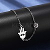 201 Stainless Steel Cable Chain Bracelets BJEW-H205-01A-P-3