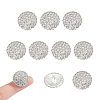 10Pcs 1-Hole Zinc Alloy Rhinestones Flat Round Buttons BUTT-NB0002-01A-1