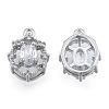 Brass Micro Pave Clear Cubic Zirconia Charms KK-N216-562P-1