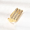 Brass Micro Pave Cubic Zirconia Cuff Rings for Women RJEW-K312-01B-G-3