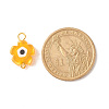 Handmade Millefiori Glass Connector Charms PALLOY-JF01341-3