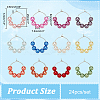 24Pcs 12 Color Acrylic Imitation Pearl Round Beaded Wine Glass Charms AJEW-AB00058-2
