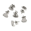 Non-Tarnish 304 Stainless Steel Heart Stud Earring Findings STAS-R063-37-4