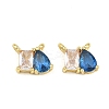 Brass Pave Cubic Zirconia Charms CU-CBA6A75-03G-07-1