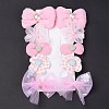5 Pair 5 Style Bowknot & Flower Polyester Alligator Hair Clips PHAR-C012-01A-2