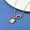 304 Stainless Steel Cable Chains Charm Bracelets for Women BJEW-U021-11G-3