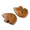 Natural Wood Lace Stone Pendants G-T144-08G-2