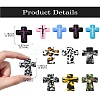 10Pcs 10 Styles Cross Silicone Focal Beads SIL-YW0001-26-4