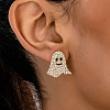 Ghost Alloy Crystal Rhinestone Stud Earrings FS-WG84691-01-3