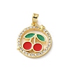 Brass Micro Pave Cubic Zirconia Pendants KK-P320-09B-G-1