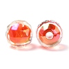 Two Tone UV Plating Rainbow Iridescent Acrylic Beads TACR-D010-06D-3