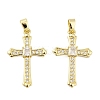Brass Micro Pave Clear Cubic Zirconia Pendants KK-L235-01B-G-1