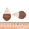 Transparent Resin and Walnut Wood Pendants RESI-T057-06N-4