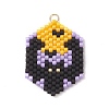 5Pcs Hallowen Theme Glass Seed Beaded Pendants PALLOY-MZ00873-2