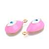 Rack Plating Light Gold Tone Alloy Enamel Pendants PALLOY-T077-230G-2