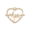 Heart with Heartbeat Alloy Small Handmade Pendant PALLOY-WH0092-46LG-1