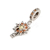 Brass Topaz Rhinestone European Dangle Charms KK-P324-09P-2