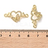 Rack Plating Brass Cubic Zirconia Double Heart Connector Charms KK-C084-32D-G-3