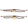 2Pcs 2 Styles Bohemian Brass Beads Braided Bead Bracelets BT1454-8-1