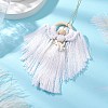 Angel Wood & Cotton Threads Pendant Decoration HJEW-JM02406-01-2