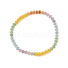 Dyed Natural White Jade Rondelle Beads Stretch Bracelets for Women BJEW-JB14235-02-4