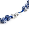 Natural Blue Spot Jasper Rondelle Graduated Beaded Necklaces for Women Men NJEW-K388-02N-3
