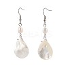 Natural Spiral Shell Beads Dangle Earrings EJEW-JE02895-1