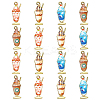 40Pcs 4 Styles Rack Plating Alloy Enamel Pendants ENAM-CJ0002-81-1