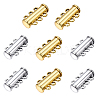 8 Sets 2 Colors 3-Strands Brass Magnetic Slide Lock Clasps KK-FS0001-60-1