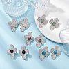 Natural Mixed Gemstone Flower Stud Earrings EJEW-JE05319-02-4