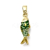Brass Enamel Pendants KK-P336-34G-02-1