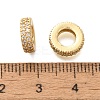 Rack Plating Brass Micro Pave Clear Cubic Zirconia European Beads KK-H508-10G-2