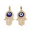 Brass Micro Pave Cubic Zirconia Pendants ZIRC-F136-03G-01-2