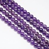Natural Amethyst Round Beads Strands G-P047B-1AB-1