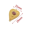 Stainless Steel Pave Dyed Old Rose Natural Agate Peach Heart Connector Charms PW-WG0EEB2-07-2