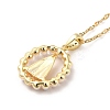 Resin Pearl Beaded Saint Pendant Necklace with Cubic Zirconia LS-NJEW-F299-03G-3